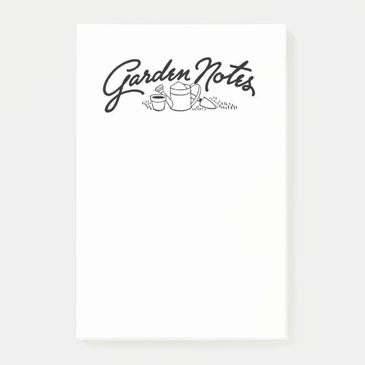 Retro Garden Typografie Post-it® Notes (Voorkant)