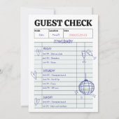 Retro Gast Check Handgeschreven vrijgezellenweeken Kaart (Achterkant)