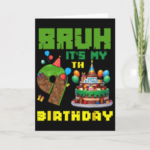 Retro gast het is mijn 9e verjaardag pixel cake ga kaart