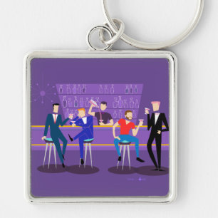 Retro Gay Bar-Sleutelhanger Sleutelhanger