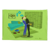 Retro Gay Couple in Love Kussensloop (Achterkant)