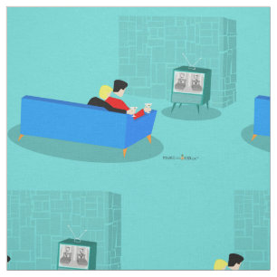 Retro Gay Couple regarder Tissu TV