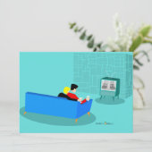 Retro Gay Couple Regarder TV Invitation (Debout devant)