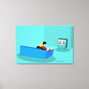Retro Gay Couple Stretched Canvas Afdrukken
