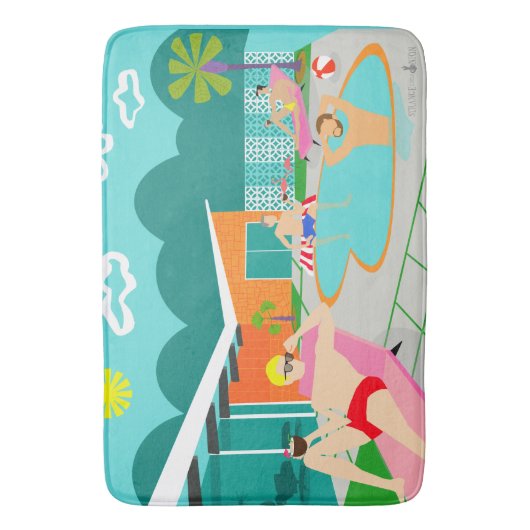 Retro Gay Pool Party Bath Mat (Voorkant Verticaal)