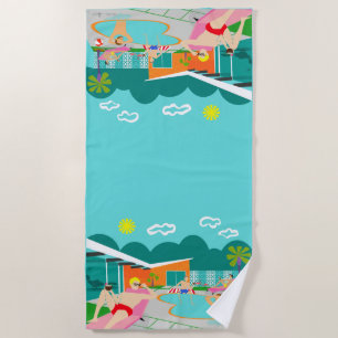 Retro Gay Pool Party Beach Towel Strandlaken