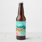 Retro Gay Pool Party Bier Fles Label Bier Etiket (Voorkant)