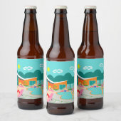 Retro Gay Pool Party Bier Fles Label Etiket (Flessen)