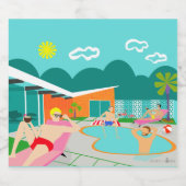 Retro Gay Pool Party Bier Fles Label Etiket (Enkel label)