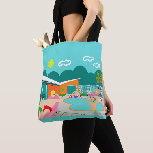 Retro Gay Pool Party Canvas tas (Dichtbij)