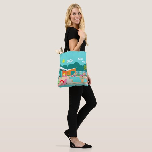 Retro Gay Pool Party Canvas tas (Op model)