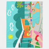 Retro Gay Pool Party Fleece Blanket Deken (Voorkant)