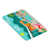 Retro Gay Pool Party Flexible Magnet (Côté Droit)