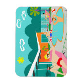 Retro Gay Pool Party Flexible Magnet (Vertical)