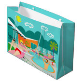 Retro Gay Pool Party Gift Bag Large Cadeautasje (Voorkant Gekanteld)