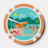 Retro Gay Pool Party Poker Chip (Achterkant)