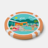 Retro Gay Pool Party Poker Chip (Enkel)