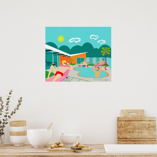 Retro Gay Pool Party Poster (Keuken)