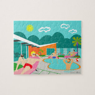 Retro Gay Pool Party Puzzle Legpuzzel