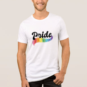 Retro Gay Pride Regenboog Waterverf LGBTQ Bondgeno Tri-Blend Shirt
