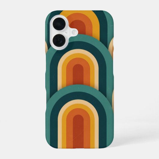 Retro Gebogen Bogen iPhone 16 Hoesje (Achterkant)
