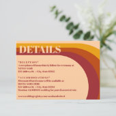 Retro gebogen boog streep bruiloft details informatiekaartje (Staand voorkant)