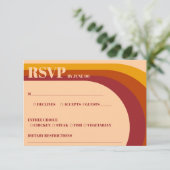 Retro gebogen boog streep bruiloft RSVP (Staand voorkant)