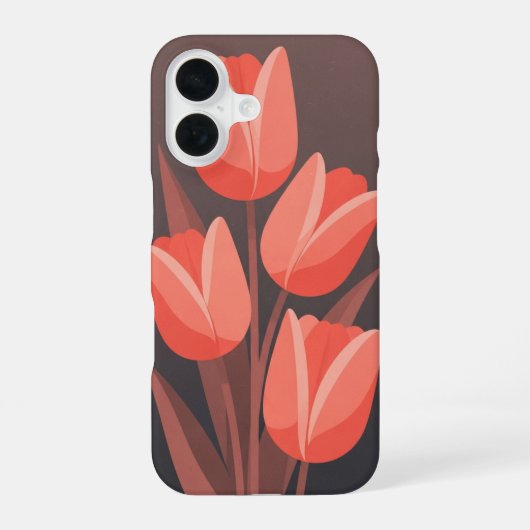 Retro Gebogen Tulp iPhone 16 Hoesje (Achterkant)