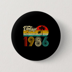 Retro Geboren in 1986 Grappige 40e Verjaardag 40 J Ronde Button 5,7 Cm