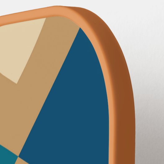 Retro Gecontroleerd beige Blauw Oranje Monogram Pickleball Paddle (Links Detail)