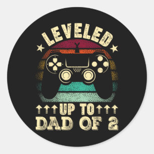 Retro geëgaliseerd tot vader van 2 vaders dag nieu ronde sticker