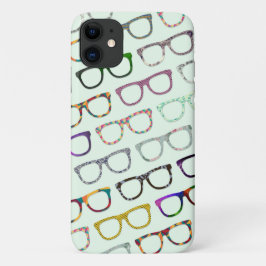 Retro Geek Hipster Glasses Patroon iPhone 11 Hoesje