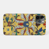 Retro  Geel Bloemen Botanisch Monogrammed Case-Mate iPhone Case (Achterkant (horizontaal))