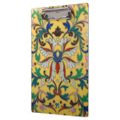 Retro  Geel Bloemen Botanisch Monogrammed Klembord (Links)