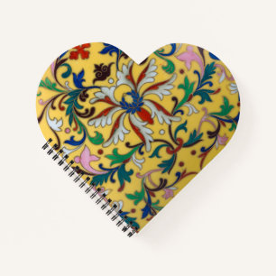 Retro  Geel Bloemen Botanisch Notitieboek