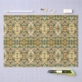 Retro geel bloemig botanisch patroon tissuepapier (Craft)