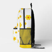 Retro geel Daisy Bloemenpatroon Bedrukte Rugzak (Rechts)
