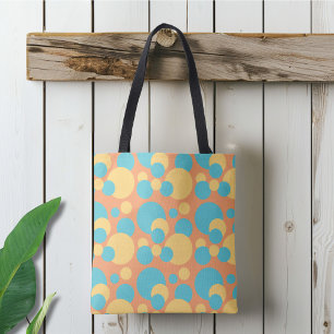 Retro geel en blauw draagtas