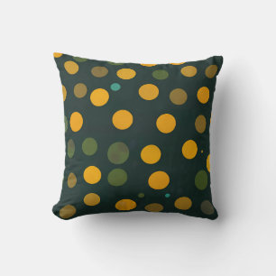 Retro Geel en Groen Polka Dot Patroon Kussen