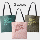 Retro Geel Groen bloemenpatroon Moeder Hustle Draagtas