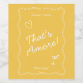 Retro Geel Handschrift Dat is nog een bruiloft Wijn Etiket (Enkel label)