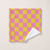 Retro Geel met gereguleerde roze kleur Bad Handdoek (Wasdoekje)