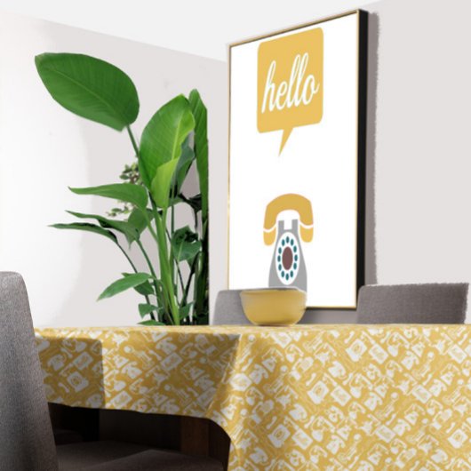 Retro Geel of om het even welk patroon van de kleu Tafelkleed