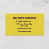 Retro Geel Privé Onderzoeker Visitekaartje (Achterkant)