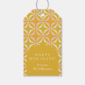 Retro Geel Roze Mid Century Mod Aangepast Cadeaulabel (Voorkant)