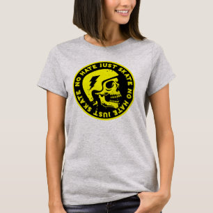 Retro geen haat alleen Schaats schedel T-shirt