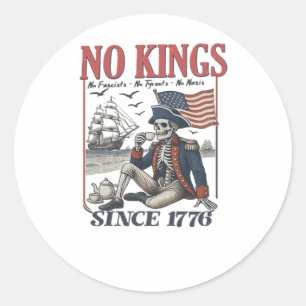 Retro Geen Koningen Sinds 1776 Koningen Afwijzen K Ronde Sticker