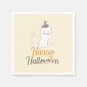 Retro Geest Doodle Halloween Verjaardagsfeestje Servet