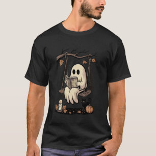 Retro Geest Leest Boeken Buiten Swingende Hallowee T-shirt