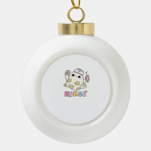 Retro Geest Verpleegster Halloween Ontwerp Klassie Keramische Bal Ornament